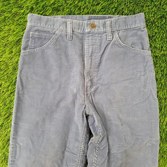 Vintage 70s Wrangler Bootcut Corduroy Pants 27x31 Faded Blue - Picture 10 of 16